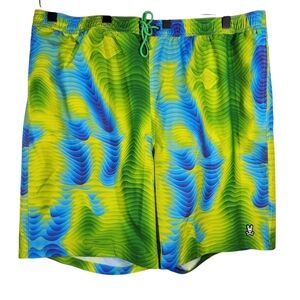 Psycho Bunny Yellow and Green Board Shorts Dynamic Swimwear